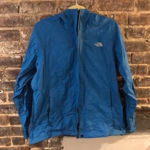 North Face HyVent 2.5L blue rain jacket